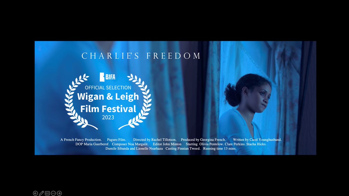 Delighted that our short film - CHARLIE'S FREEDOM - has been shortlisted at the fab BIFA qualifying <a href="/WiganLeighFF/">Wigan and Leigh Film Festival</a> where it will celebrate its UK premier on Fri 15 Sep at 7pm. <a href="/GeorginaFrench1/">Georgina French</a> @sibandadumile <a href="/NoaMargalit/">Noa Margalit</a> #womeninfilm