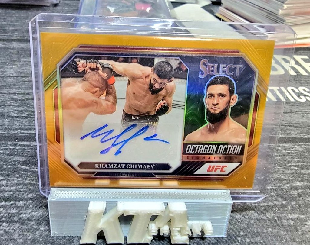 KTAuthentics's tweet photo. #KhamzatChimaev Gold Octagon Action Auto /10 from @PaniniAmerica Select UFC #ktabreaks #Panini #PaniniUFC #UFC #UFCcards #sportscards #collect #groupbreaks #casebreaks #breaks
.
.
.
Join a group break at 
https://t.co/Giv7KpaKby https://t.co/3G9emYmxDI