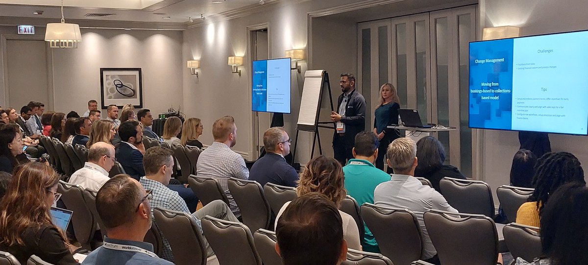 everstageinc's tweet image. Exciting start at @WorldatWork #SalesComp23!  

We&apos;ve just wrapped up &apos;The Ultimate Commission Philosophy Debate - Bookings or Collections?&apos;. @siva_rajamani, our CEO, and @Cohesity&apos;s Jacque shared insights on the pros &amp;amp; cons of both approaches to an enthusiastic sales comp crowd.