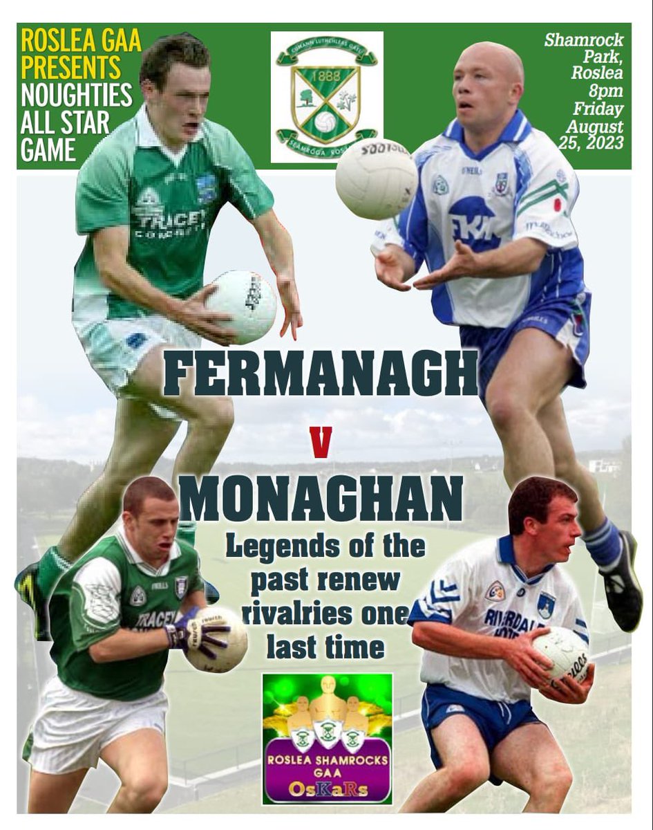 There’s a big game at 8pm on Friday in <a href="/RosleaGFC/">Roslea Shamrocks GFC</a> not to be missed, lots of legends from Fermanagh and <a href="/monaghangaa/">@monaghangaa</a>