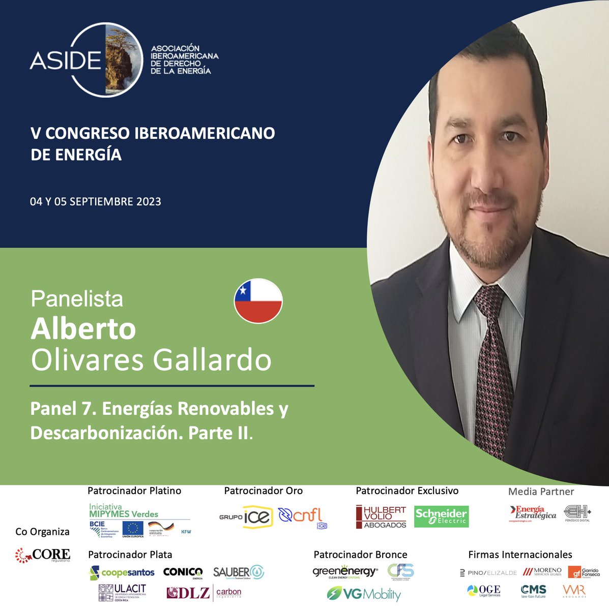 AsociacionIbero's tweet photo. Presentamos a nuestros expositores del Panel #7: "Energías Renovables y Descarbonización. Parte II" de nuestro #CongresoASIDE. Inscripciones abiertas en: https://t.co/KdMU5M767L
@CrAresep @CRMinae @BCIE_Org @KfW_int @UEenCostaRica @energia1234 https://t.co/hu6nb77SQj