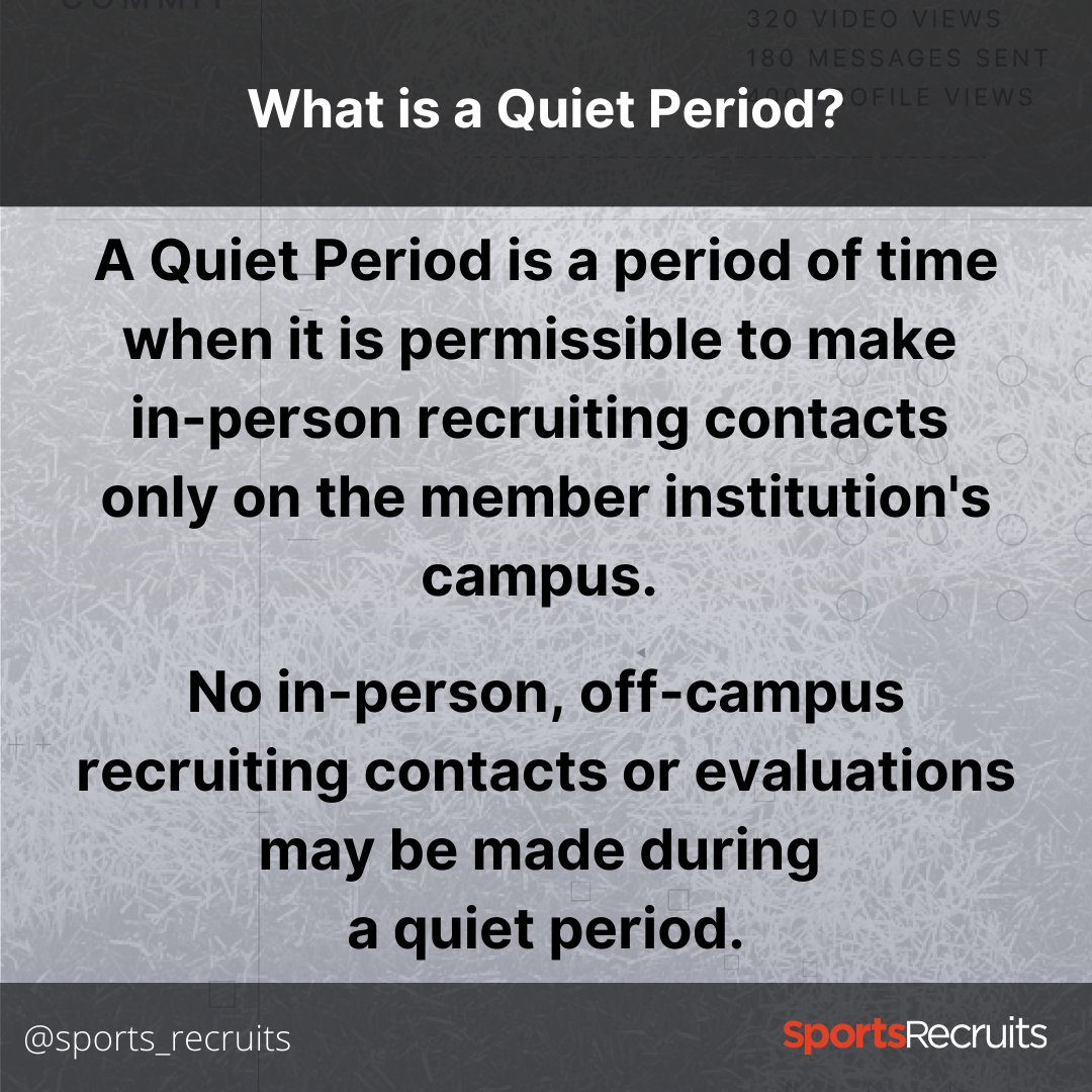 Sports_Recruits's tweet photo. Today starts a Recruiting Quiet Period in Division I Baseball ⚾️. From 8/21-9/14, in-person recruiting contacts can only be made on campus.

#baseball #NCAA #QuietPeriod #DIBaseball https://t.co/Vsc8MlAS1T