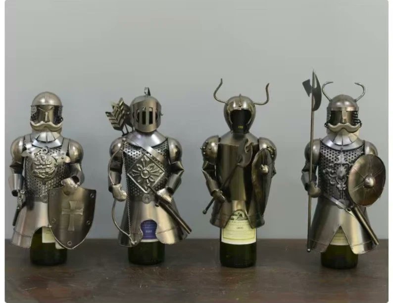 acebeans.etsy.com
Handcrafted Wine Bottle Holder Retro Creative Metal Wine Rack for Countertop or Tabletop Home Bar Kitchen Décor Gift for Dad Knight's Armor