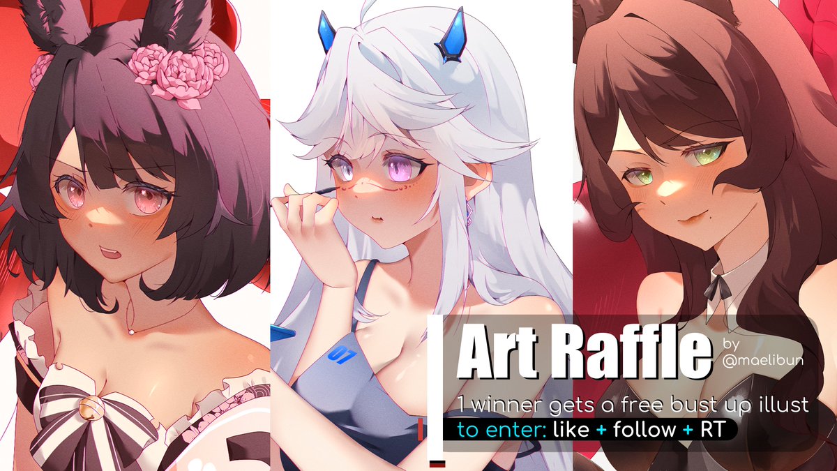 maelibun's tweet photo. 🌸ART RAFFLE TIME 🌸
one winner will receive a bust up illustration! 🐇

to enter: 
♡ follow (new followers are welcome!) 
♡ like + RT (no QRT) 
♡ drop your OC/model PNG
♡ tag your friends (optional) 

ends on August 27th  
good luck! 
#artraffle #vtuber https://t.co/bXs5RxHeny