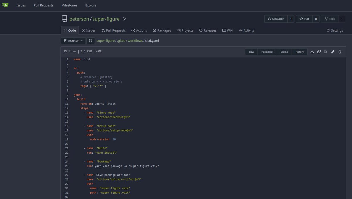 joptr_'s tweet image. Just finished setting up a full OSS CD/CD system using Gitea and Act runner in my homelab!
For now it only builds and publishes my vscode extension to the vscode marketplace and openvsx.
Link if u are interested: marketplace.visualstudio.com/items?itemName…
#gitea #cicd #devops #vscode #docker