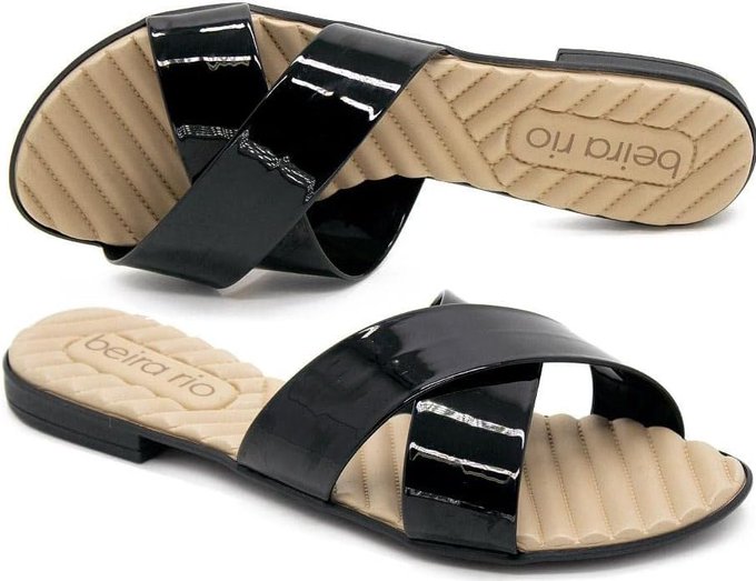 Rasteira Beira Rio Conforto 8350.203 Preta 36