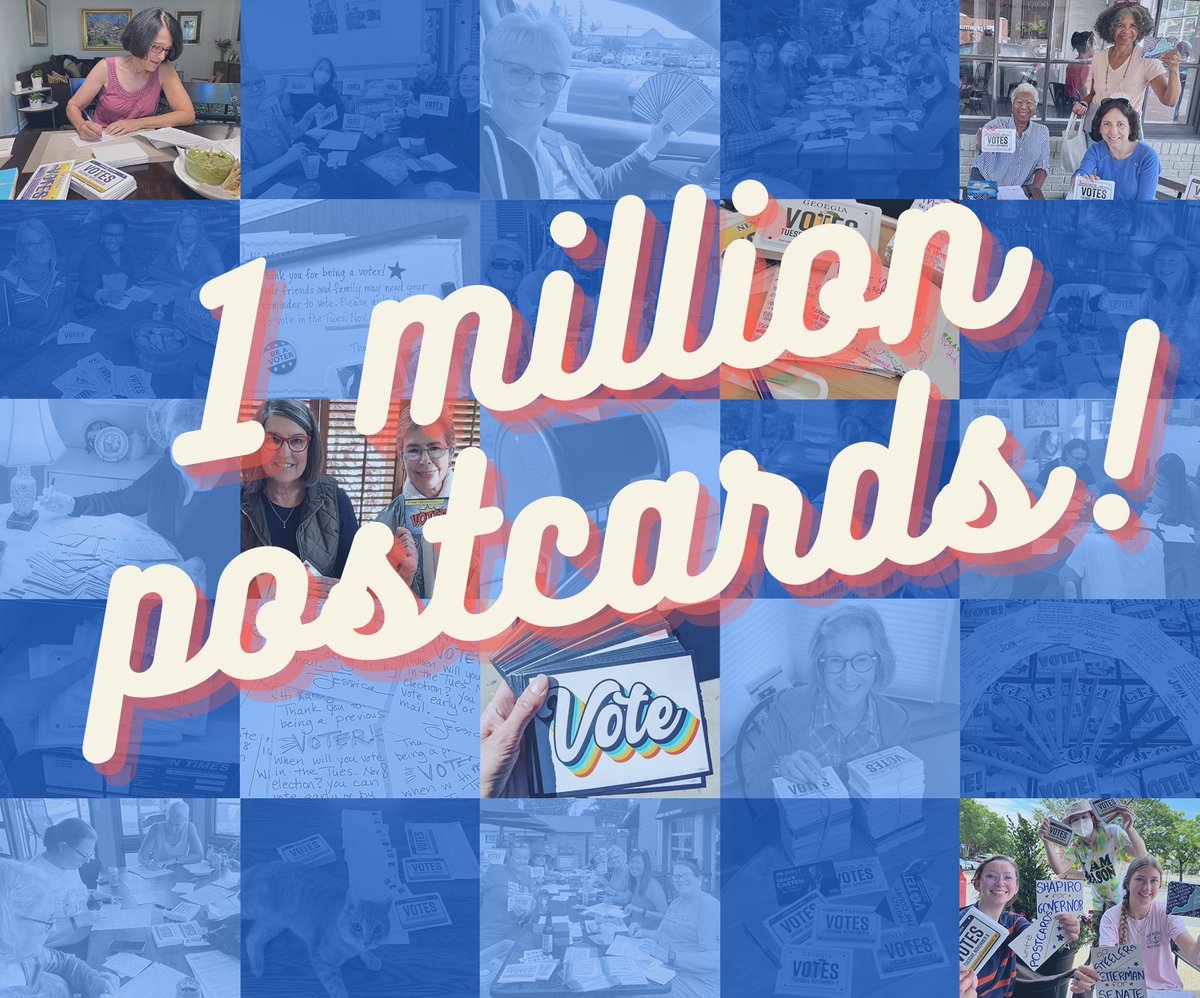 Postcards2WIN's tweet image. More than 5K volunteers have signed up to write 💥1 MILLION✍️ postcards to Virginia, Kentucky and Louisiana! 

We need your help to write 1.25 million more. We’re the last line of defense to protect folks in these states from GOP extremists. 
➡️ Sign up at Turnoutpac.org/postcards