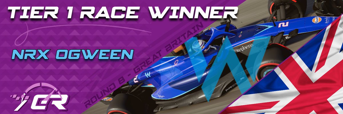 Round 8 round up! Last week we went racing at Silverstone and in Tier 1 Ogween took his 2nd win in a row in a very wet race to extend his lead in the championship while Turner and Medal got themselves their first podiums of the season.

Tier 1 standings: 7gr.app/champ/1