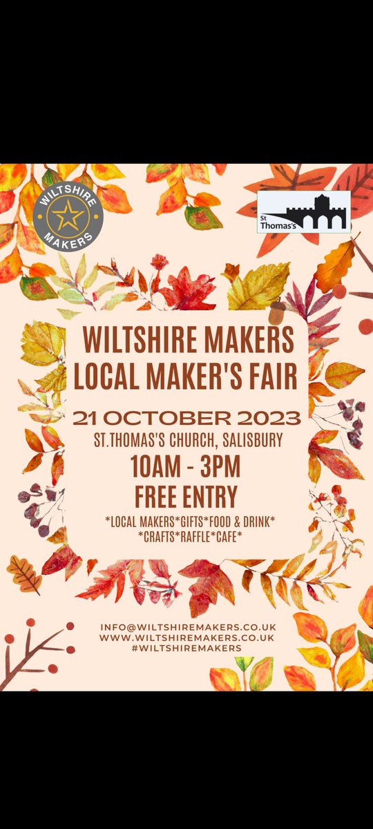 Are you a local #WiltshireMaker ?

If the answer is yes apply for our Local Maker's Fair on Saturday 21st October. Apply online wiltshiremakers.co.uk/our-markets