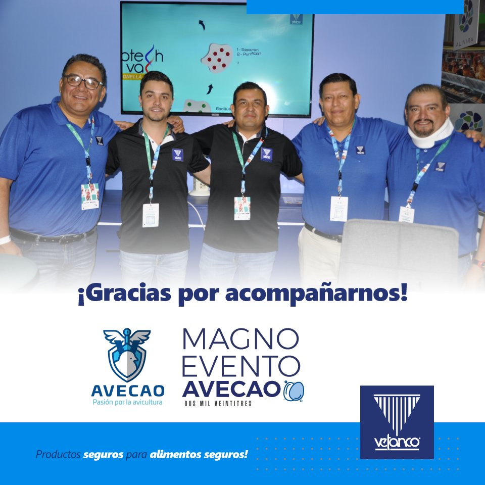 VetancoMexico's tweet photo. Gracias por acompanarnos durante el Magno Evento AVECAO 2023. Fortalecer las relaciones con nuestros clientes y amigos, hacen que nuestra experiencia se enriquezca.
#VetancoMéxico #Vetanco #SomosVetanco #AVECAO #Avícultura https://t.co/3mcS0lxsNb