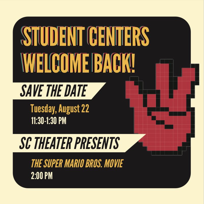 Welcome back to campus coogs! Join us tomorrow at the Student Center for our welcome back event. 🐾