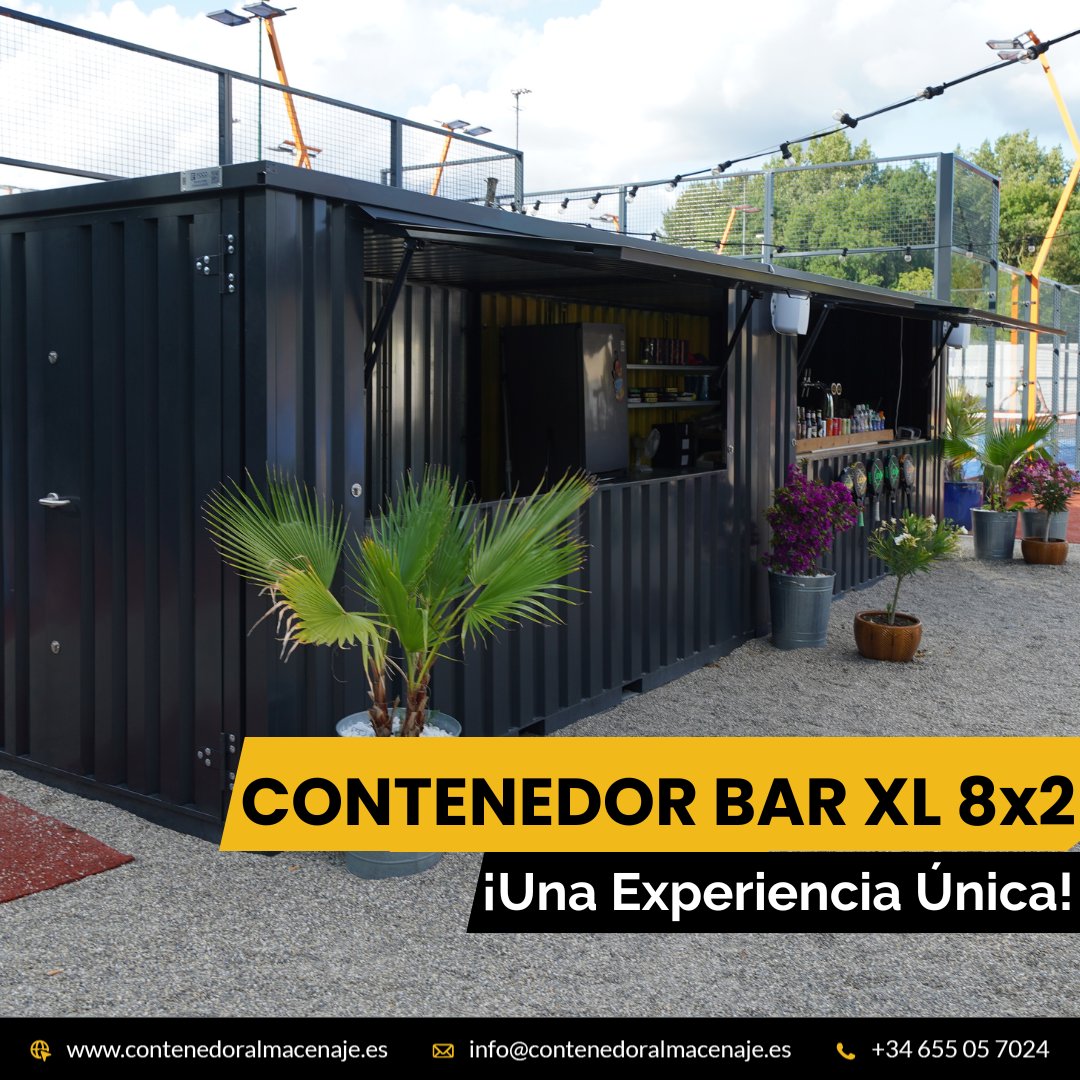 c_almacenaje's tweet photo. 🍹🌟 Descubre un mundo de estilo en nuestra caseta bar contenedor de 8x2 metros, donde la creatividad y el encanto se fusionan en un entorno acogedor y moderno.
¡Experimenta momentos inolvidables!🥂🎉
#BarContenedor #ExperienciaÚnica #CóctelesDeAutor #DiseñoModerno https://t.co/gpPP5RjZ1g