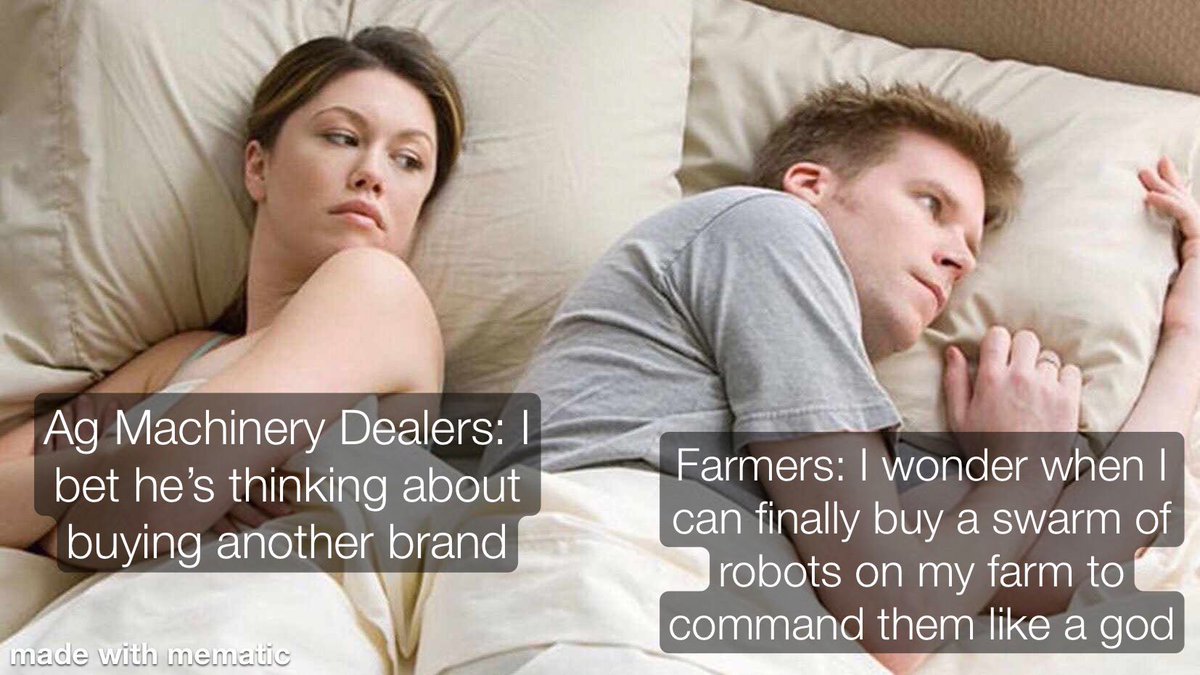 nfaleide's tweet photo. Ag Meme Monday: What farmers want a swarm of robots to control? #AgTwitter #harvest2023 https://t.co/KXjmx7pLbA