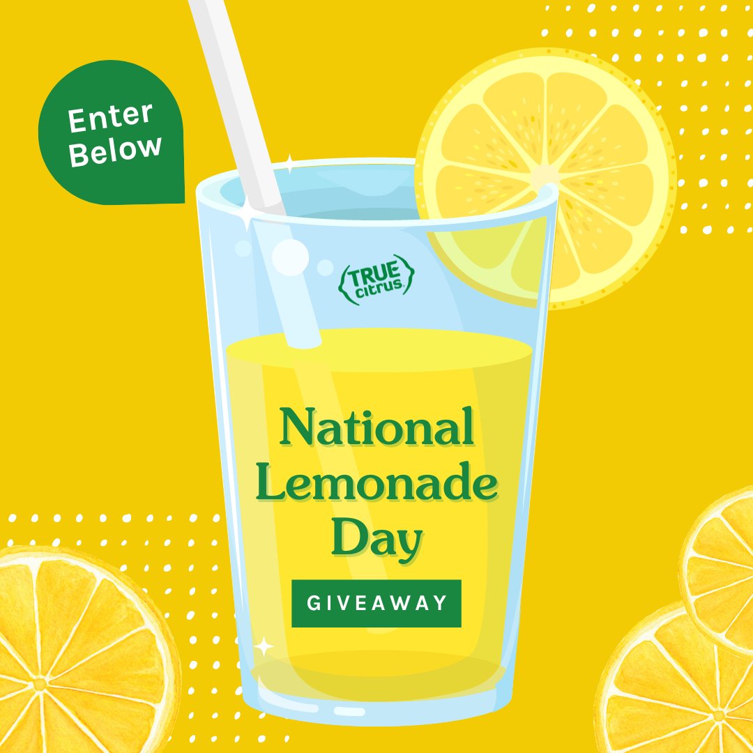 truelemon's tweet photo. What’s a better way to celebrate #NationalLemonadeDay than getting some free @truelemon? We’re sending 20 lucky winners a set of 5 True Citrus products (of choice) each! 

To enter:
🍋 Follow @truelemon 
🍋 Tag a friend in the comments

Ends at 11:59 pm EST on 08/25. https://t.co/z7oRdUDtqM