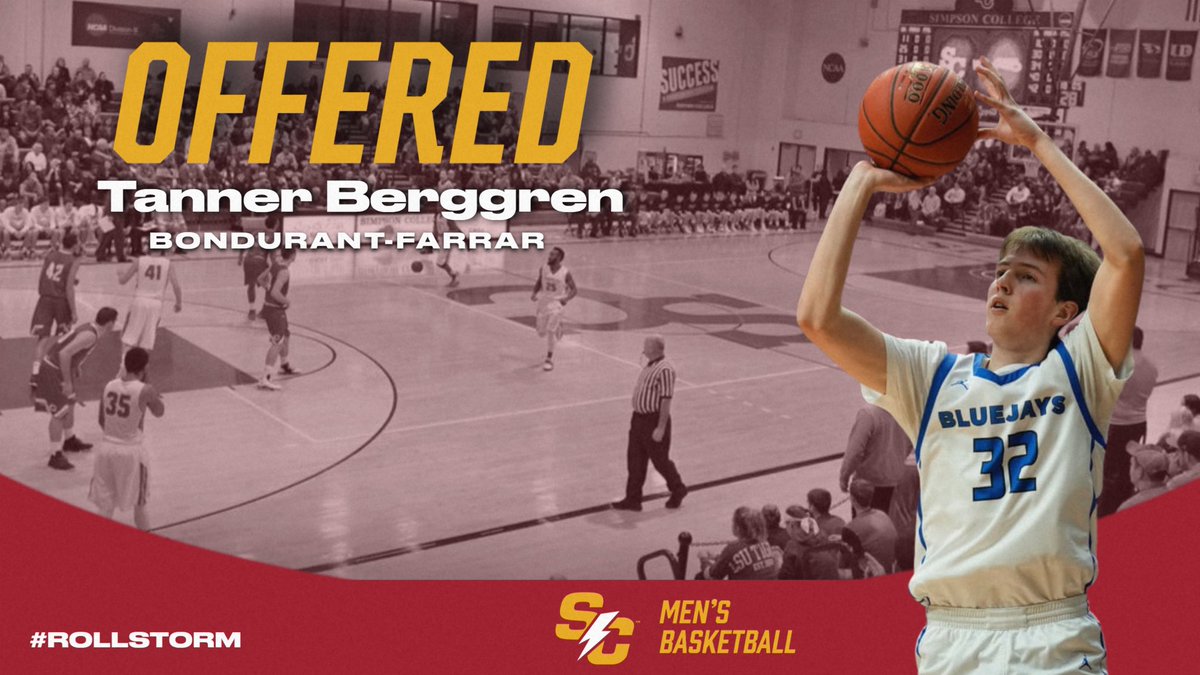 Excited to receive and offer from <a href="/SCStorm_MBB/">Simpson Men's Basketball</a> Thank you for the opportunity <a href="/coachbbjork/">Brad Bjorkgren</a> <a href="/BrandonStromer/">Brandon Stromer</a> !!
