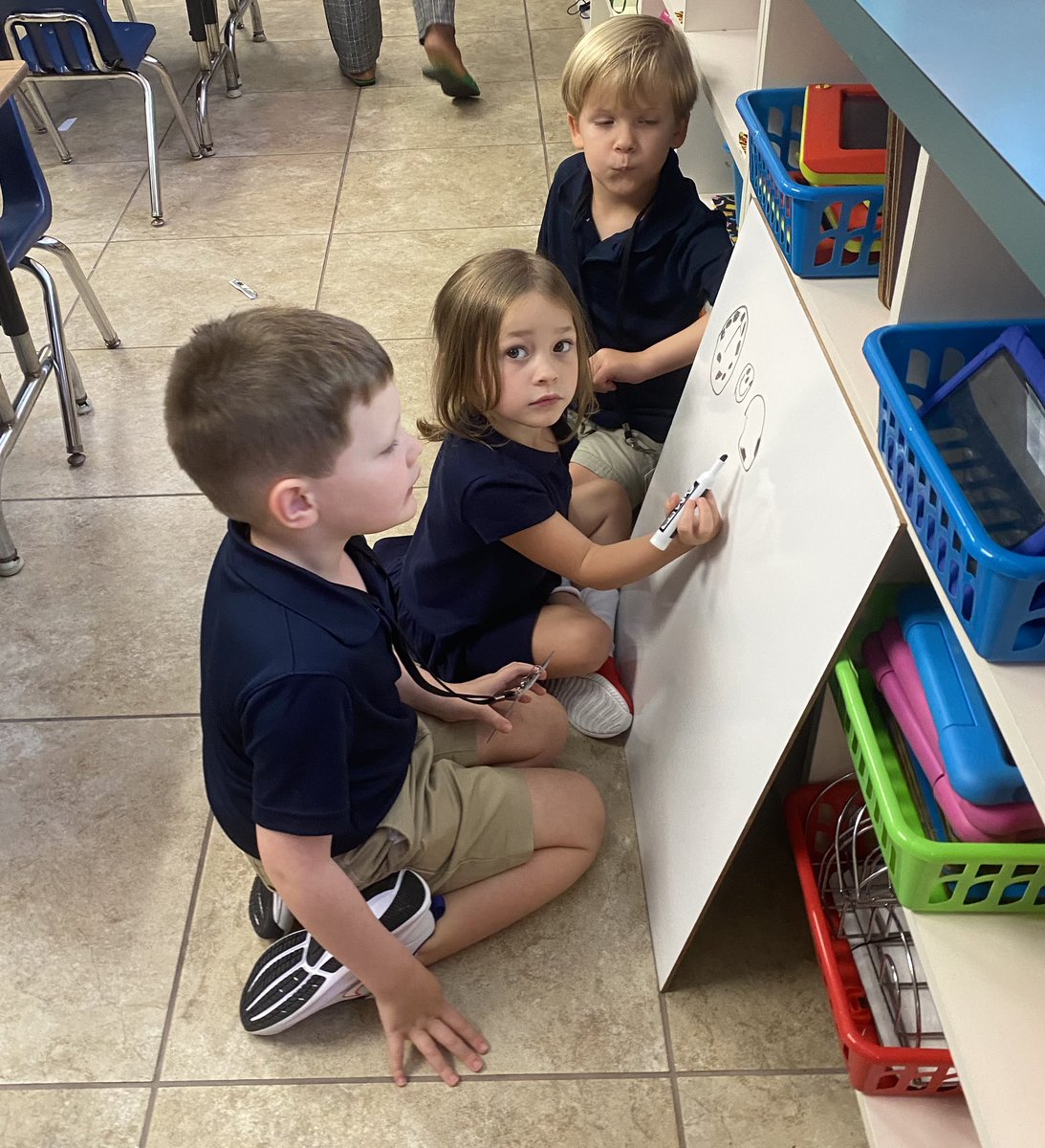 vb_jc's tweet photo. PD to practice for engagement and monitoring is happening all around campus @RosewoodMagnet school! Mrs. Merritt’s Kindergarten crew loved sharing their thinking about shapes with “Wipeout!” https://t.co/UuKAJmevPx