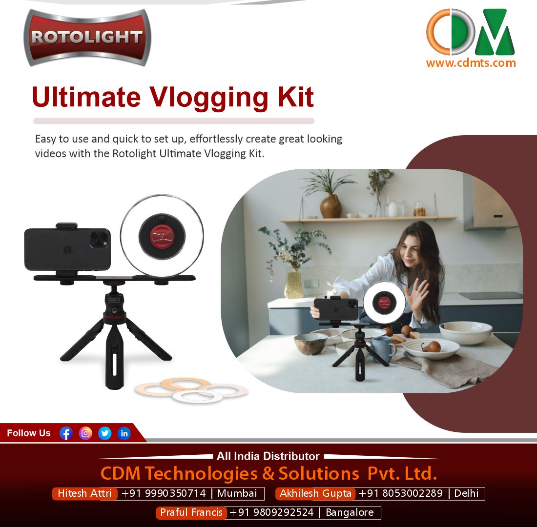 CDMTS's tweet photo. Easy to use and quick to set up, effortlessly create great-looking videos with the Rotolight Ultimate Vlogging Kit. 
#vlogger #vloggingcamera #vloggingyoutubers #vloggingkit #contentcreator #youtubers #makeupartist #rotolight #cdmtechnologies #cdmts #cdmgroup #videography https://t.co/EKOKUJbJTw