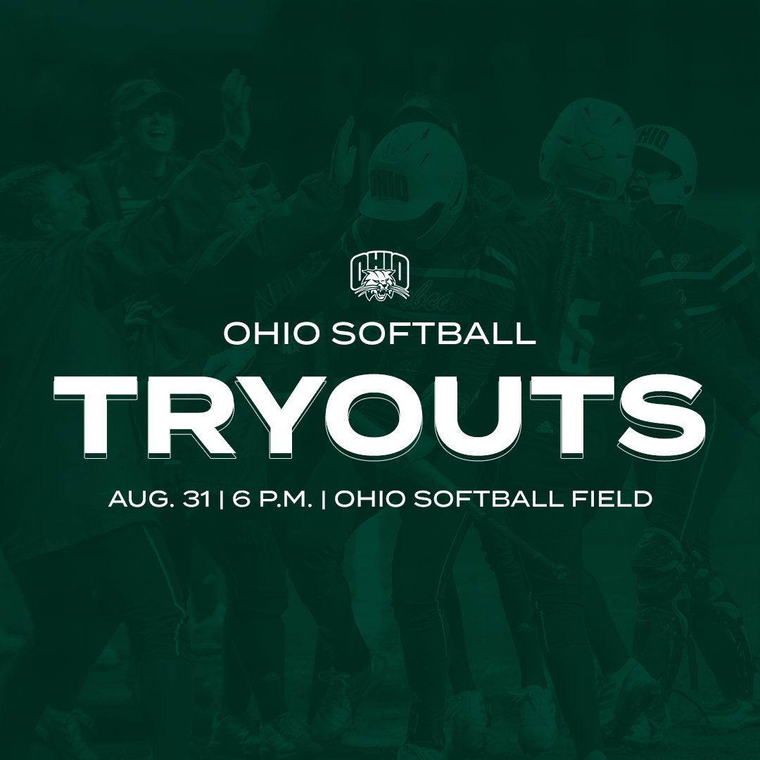 We're hosting tryouts on August 31. We'll see you at the Ohio Softball Field 🥎

READ MORE: bit.ly/3qymFKj 

#OUohyeah