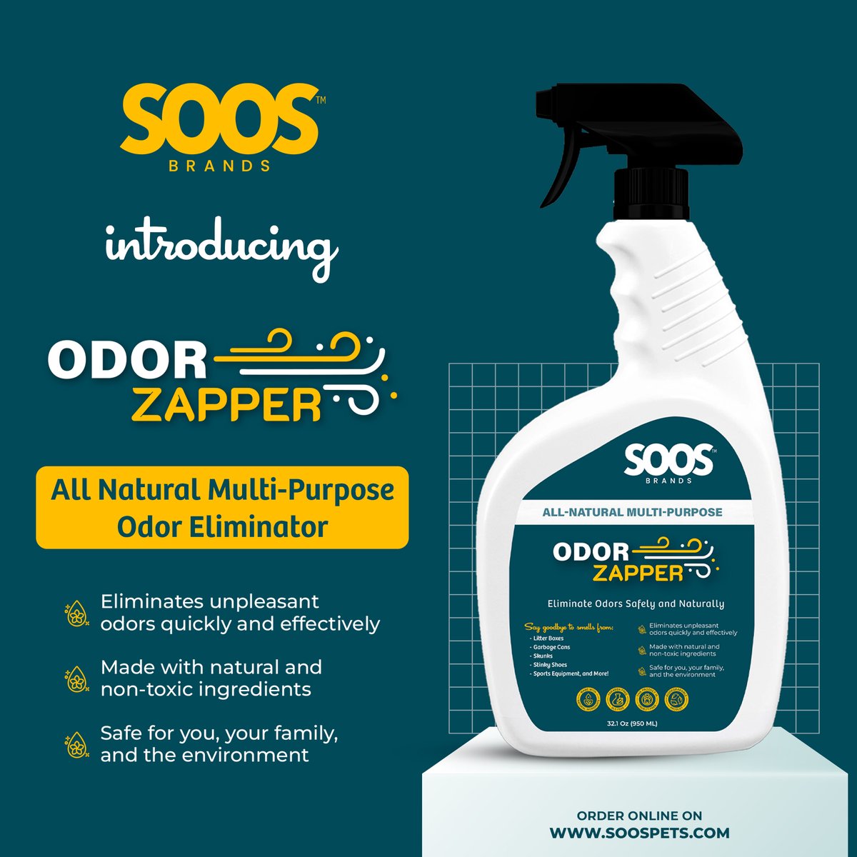 SoosPets's tweet photo. Introducing the Odor Zapper - All Natural Multi-Purpose Odor Eliminator! Say goodbye to unpleasant odors with Odor Zapper, your all-natural solution for eliminating unwanted scents.
#odor #odors #odorfree #odorcontrol #odorremoval #odoreliminator #Soos #soospets #crueltyfree https://t.co/mQ8VtSvvEm