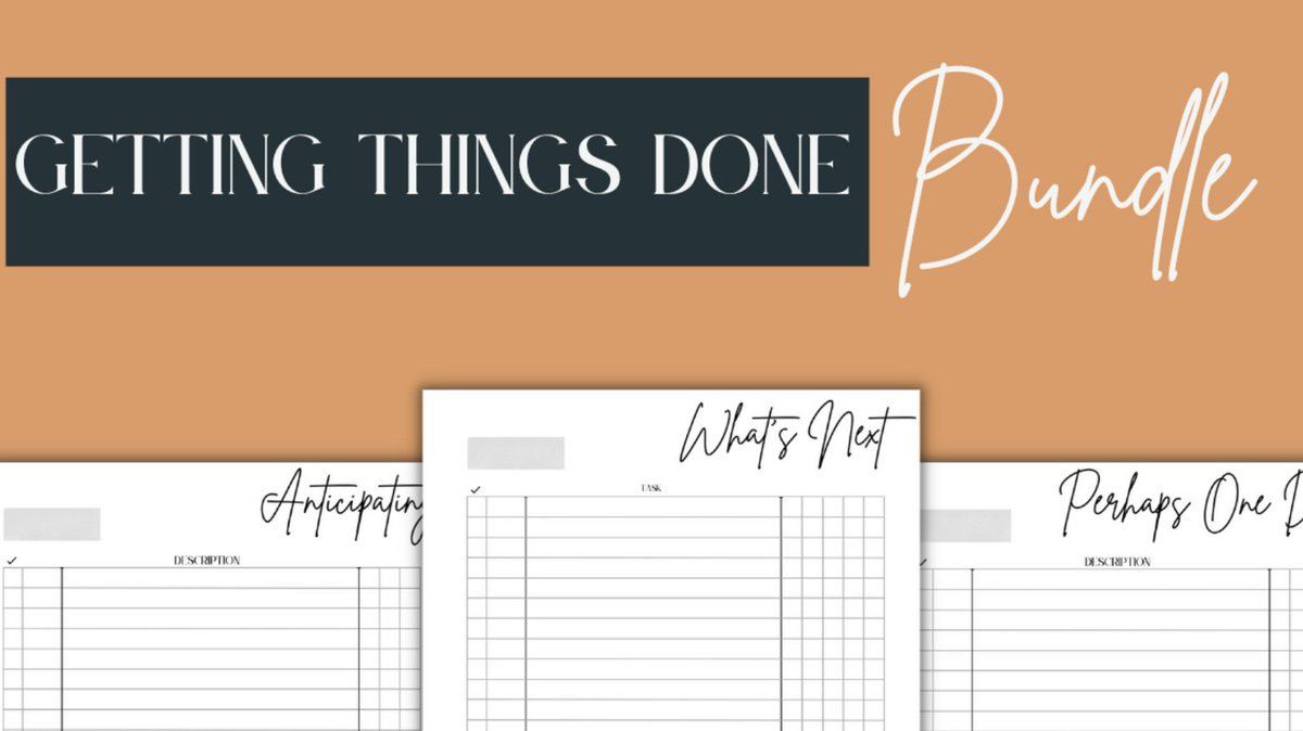 EclecticElm's tweet photo. Have you dived down into the Getting Things Done task management system? Eclectic Elm Plans offers a bundle of the three top utilized components of this system for you to start getting your task list organized. https://t.co/IAJKYZAxR3