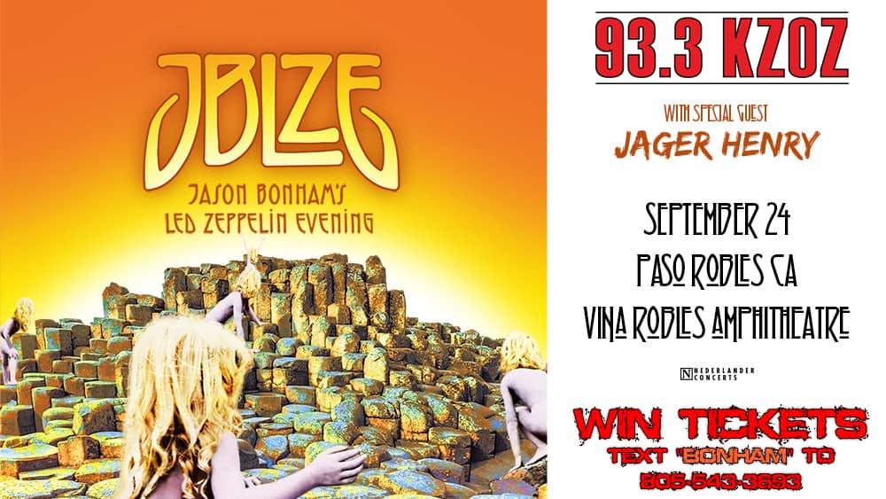 Want 4 tix to Jason Bonhams' LZE at Vina Robles on 9/24 from KZOZ? Text BONHAM to 805-543-3693! kzoz.com/2023/08/11/93-…