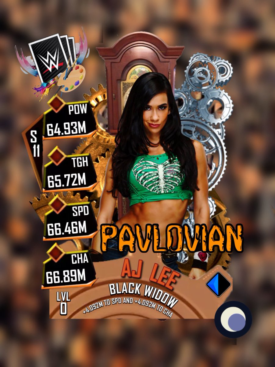 CustomsMordor's tweet image. The gears have been caught by the web!

Introducing the second Pavlovian card, AJ Lee! 

@TheAJMendez #wwesc #Supercard