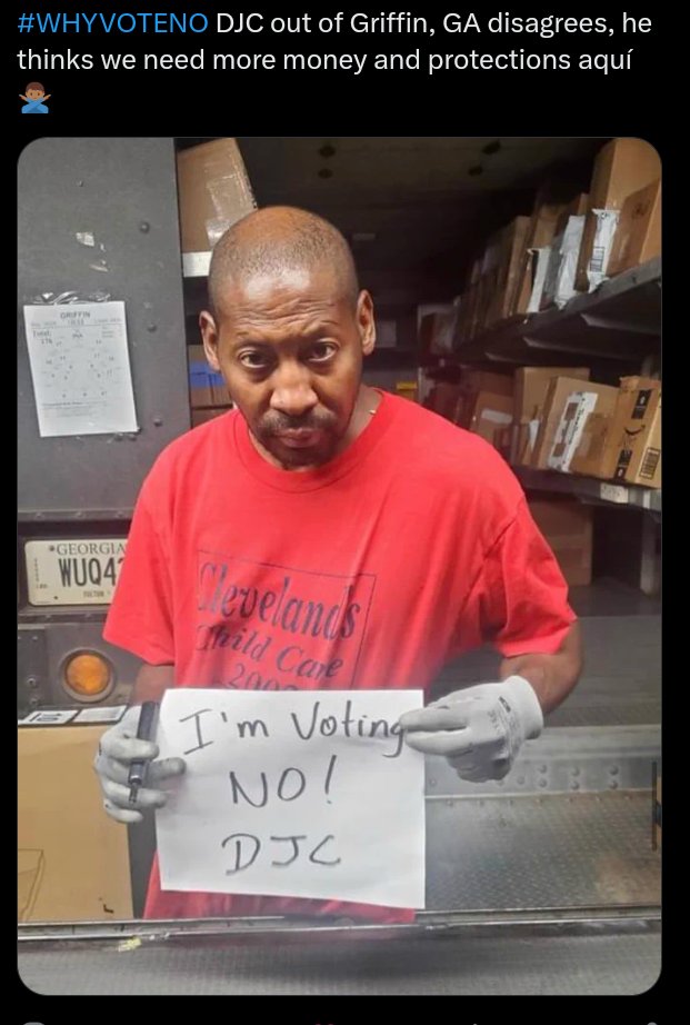 Carmina99935722's tweet photo. #sob, the #MarblePalace &amp; their minions are trying to push the concessionary #upsContract. But #members are fighting back. We need to Stop them moving the #Teamsters backwards. We need to get out the #VoteNo in the barns &amp; online as we approach the deadline. Vote No &amp; organize it https://t.co/tXMwRG1RuA