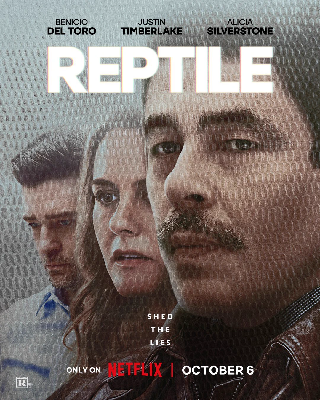 Benico del Toro & Justin Timberlake in officiële Reptile poster op Netflix België