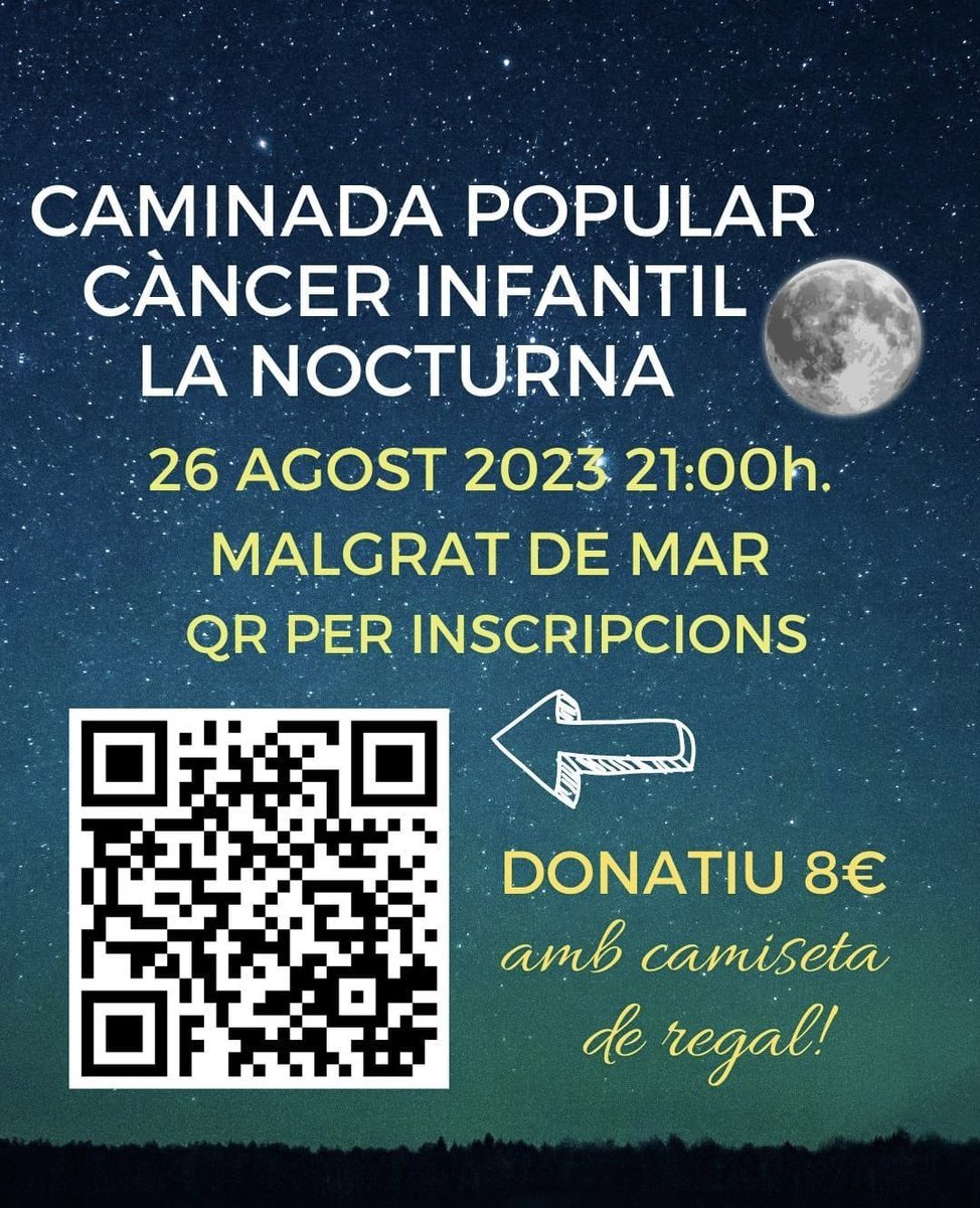 AmicsJoanpetit's tweet photo. Compte enrere per la nostra la cita anual amb la #nocturnaMalgrat i seguir recaptant fons per recerca en #càncerinfantil.
Ja us hi heu apuntat?
#stickcontent ☺️ #stickcontenta #JoanPetitNensAmbCàncer https://t.co/dj5yiZVzrP