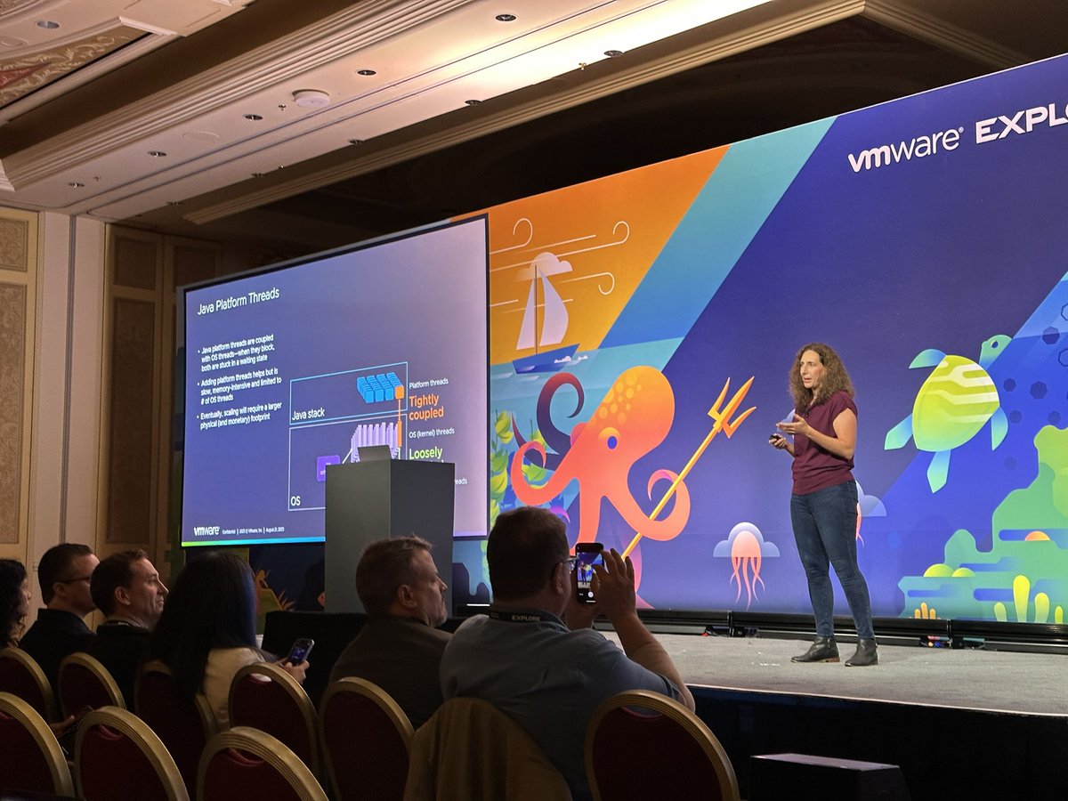 ntschutta's tweet image. And now @ciberkleid talking about virtual threads at #SpringOne