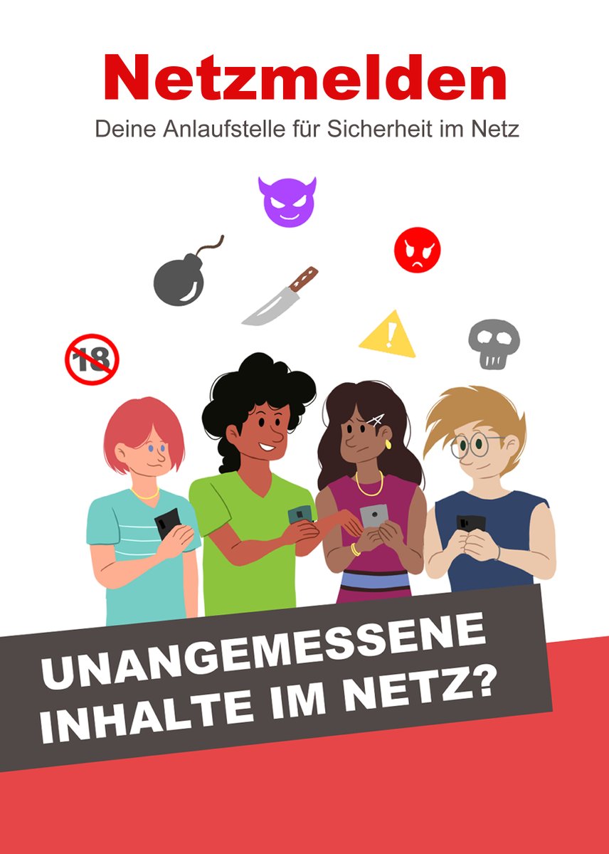 netzmelden's tweet photo. Bei Netzmelden kannst du anstößige und illegale Inhalte im Internet einfach, zuverlässig und anonym melden.

Als Internet-Beschwerdestelle sorgen wir dafür, dass diese entfernt und ggf. strafrechtlich verfolgt werden.

Hier melden: https://t.co/4ioIYWKCNx https://t.co/lYJPWDlYtZ