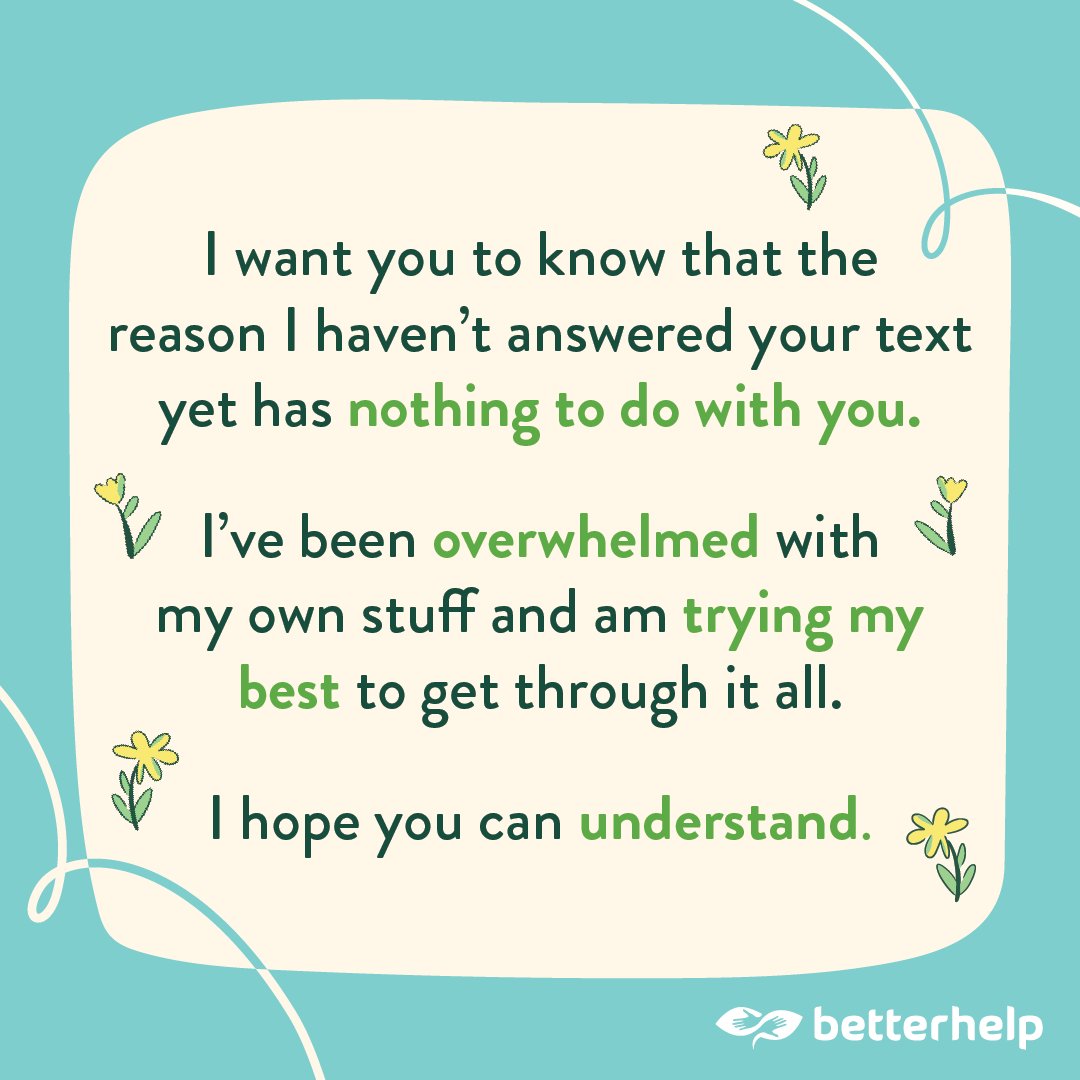 Can you relate? Just because you didn’t respond doesn’t mean you don’t care. Tag someone who’s waiting for your reply 💚