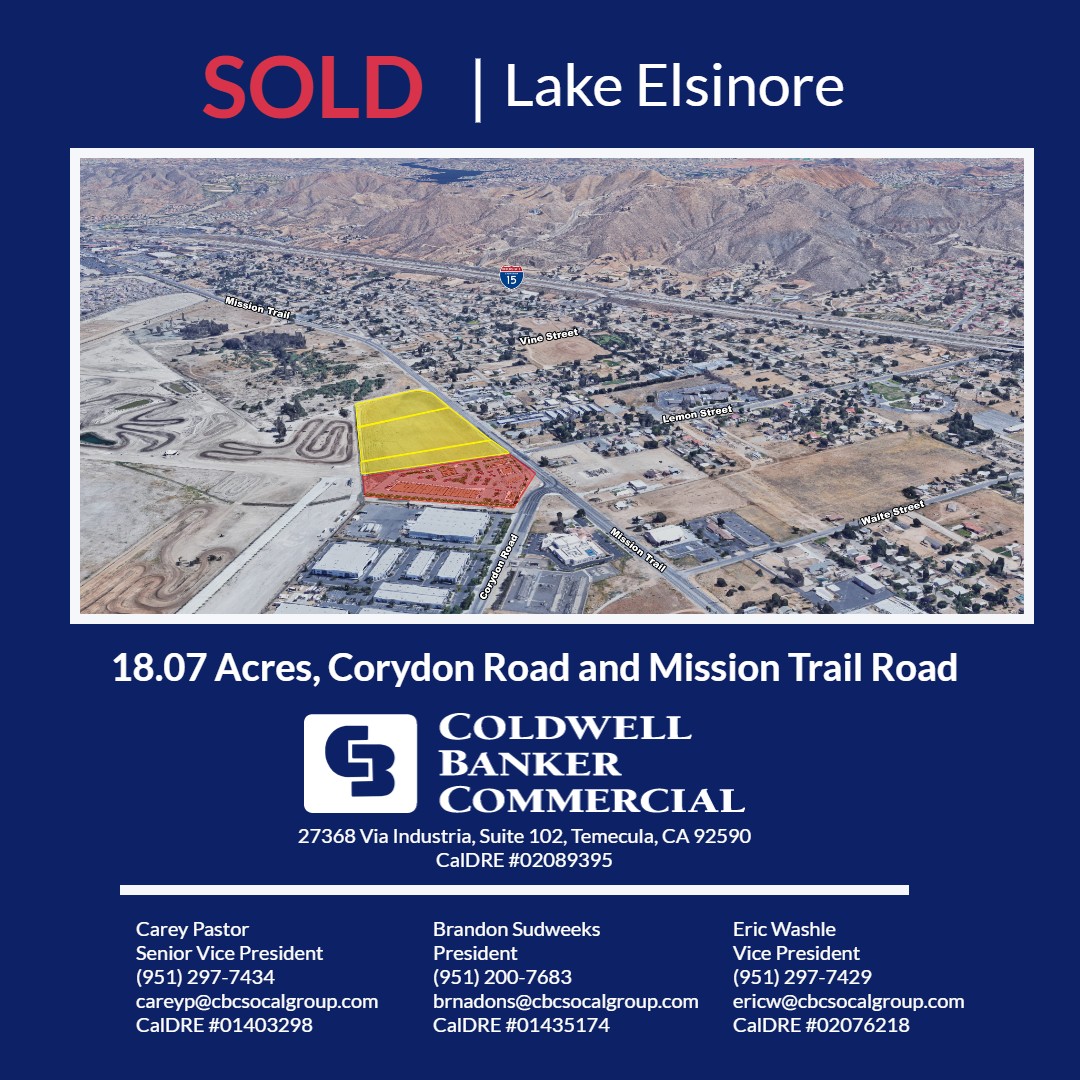 #justsold #recentclosing #newdevelopment #landdevelopment #land #cbc #cbcsc #coldwellbankercommercial #coldwellbanker #commercialrealestate #lakeelsinore #lakeelsinorerealestate #lakeelsinoredevelopment #inlandempire #inlandempirerealestate