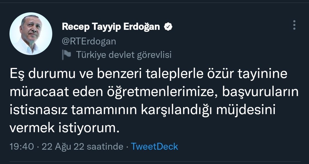 RTEden İlemri 

Haydi cumhurbaşkanım bir twitte bu sene atın gülsün şu aile birliği bekleyen mağdur öğretmenler 

<a href="/RTErdogan/">Recep Tayyip Erdoğan</a> 
<a href="/Yusuf__Tekin/">Yusuf Tekin</a>