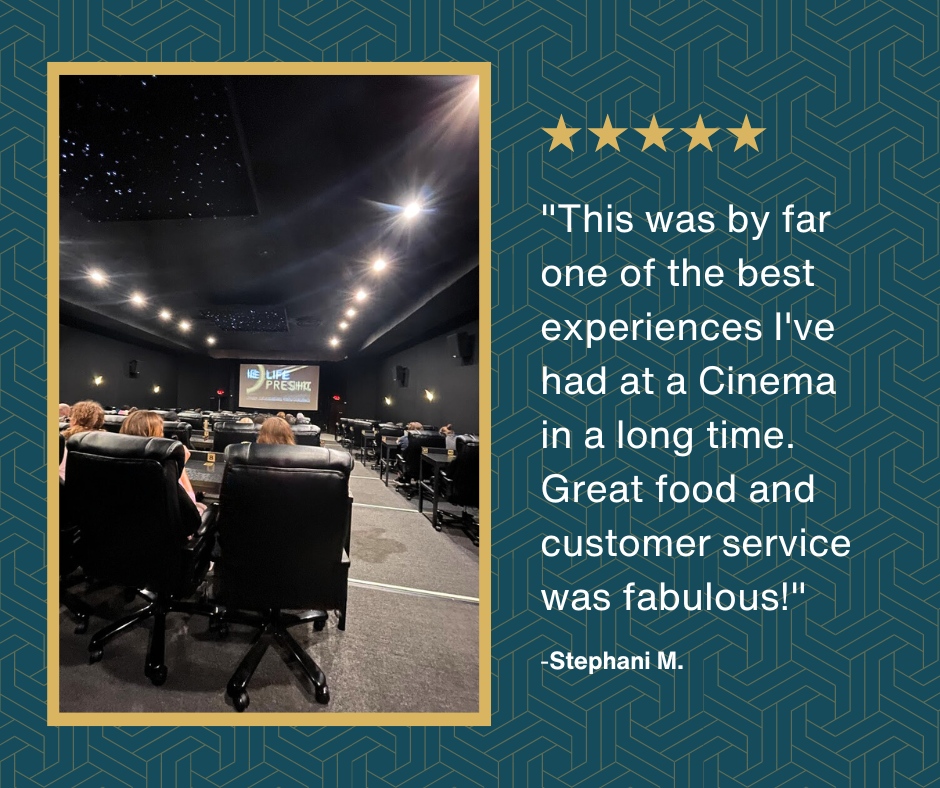 roc_cinema's tweet photo. Thank you, Stephanie, for the wonderful review of our Cinema. Order from the comfort of your seat and have your food &amp; cocktails delivered directly to you! Let ROC Cinema pamper you! 🍽️

See current showtimes at: https://t.co/P8UfKfuO6y
.
.
.
#roccinema #movienight #testimoni https://t.co/OOG6ukwl8O
