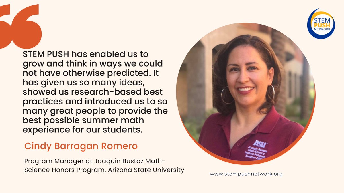 STEMPushNetwork's tweet photo. Pre-college STEM programs are a great way to prepare our students for college. From advancing recruitment to expanding conversations about racism in STEM, STEM PUSH is building the capacity of pre-college programs to broaden participation in STEM. 
#STEM #equity @ASU_RISE_Center https://t.co/RCEvegMARQ