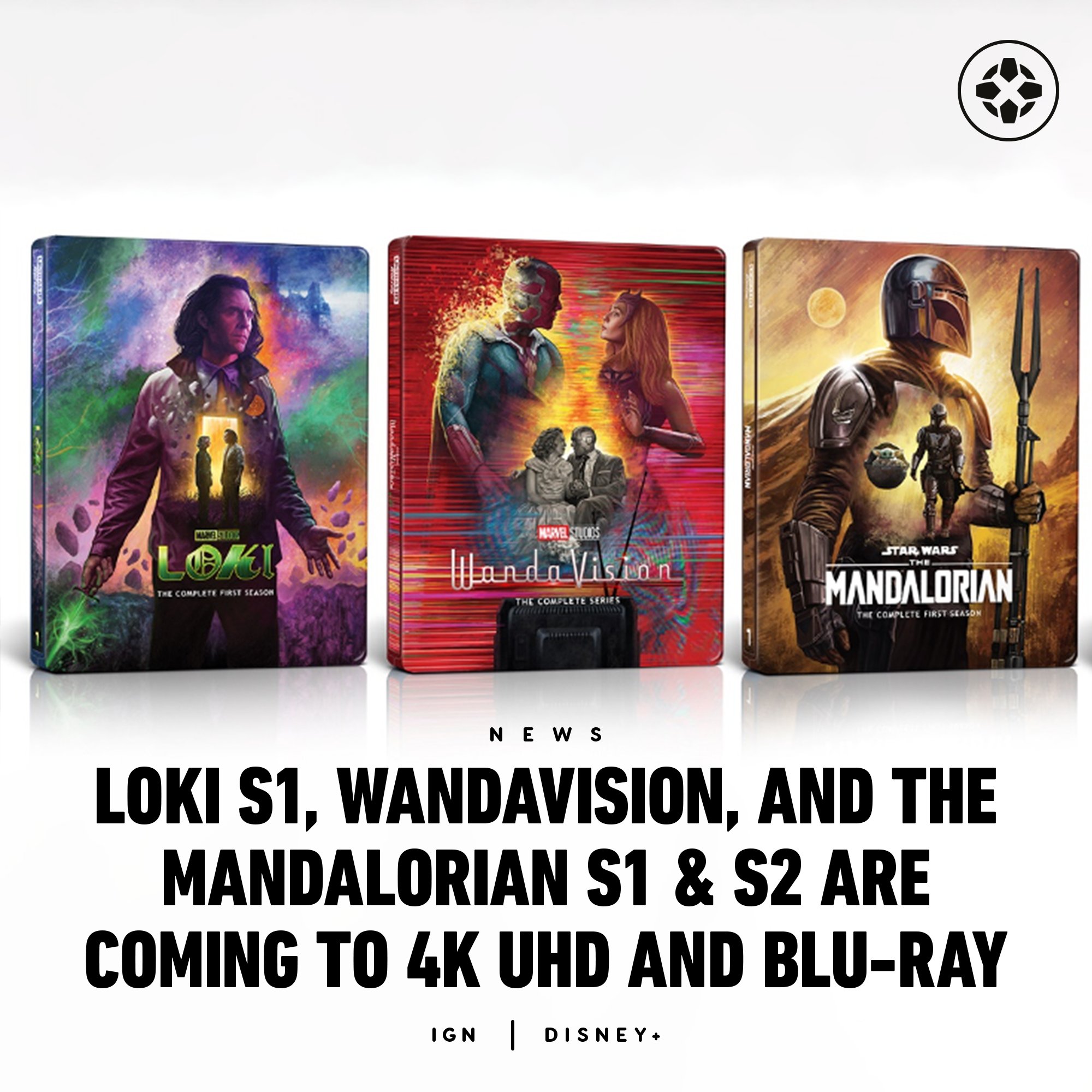 IGN on X: Disney have confirmed that Loki Season 1, WandaVision, and  seasons 1 & 2 of The Mandalorian will be available in Collector's Edition  4K UHD and Blu-ray, featuring Steelbook packaging