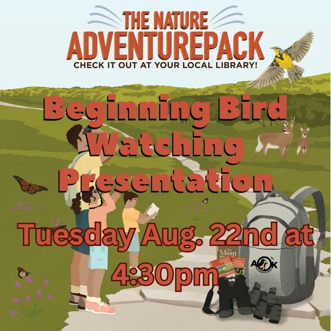LMlibrary's tweet photo. Tomorrow at 4:30 pm, Dr. Jackie Augustine will visit the library and teach us how to start the hobby of bird watching. Learn tips and tricks and how to check out the new “Adventurepack” backpacks from the library. https://t.co/heYMGQNMSE