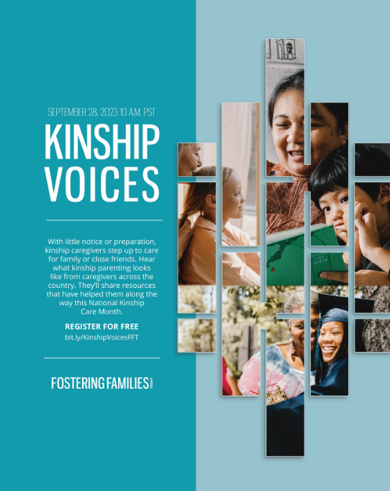 Join us on September 28, 2023, to hear what kinship parenting looks like from caregivers across the country!

Register for FREE today at bit.ly/KinshipVoicesF…

#kinshipcare #fostercare #fosteryouth #fostercareresources #fosterparent