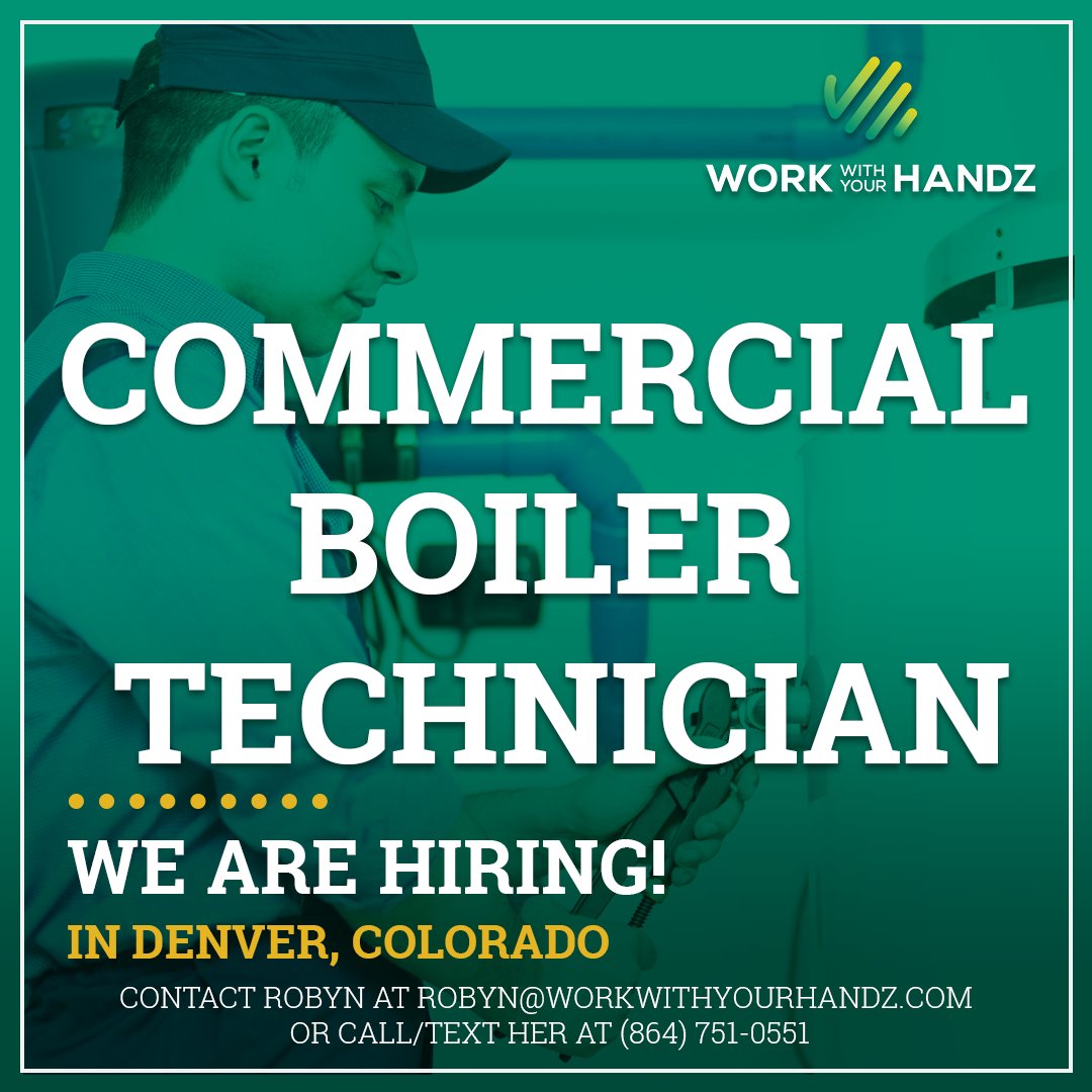 workwithyourha1's tweet photo. 🔥 NOW HIRING IN DENVER, CO 🔥

Join our team as a Commercial Boiler Technician in #Denver, Colorado!

Apply now and take the next step in your professional journey. 

Apply Here: https://t.co/lfZmkzewzN

#NowHiring #BoilerTechnician https://t.co/I2NF0Tfx7s