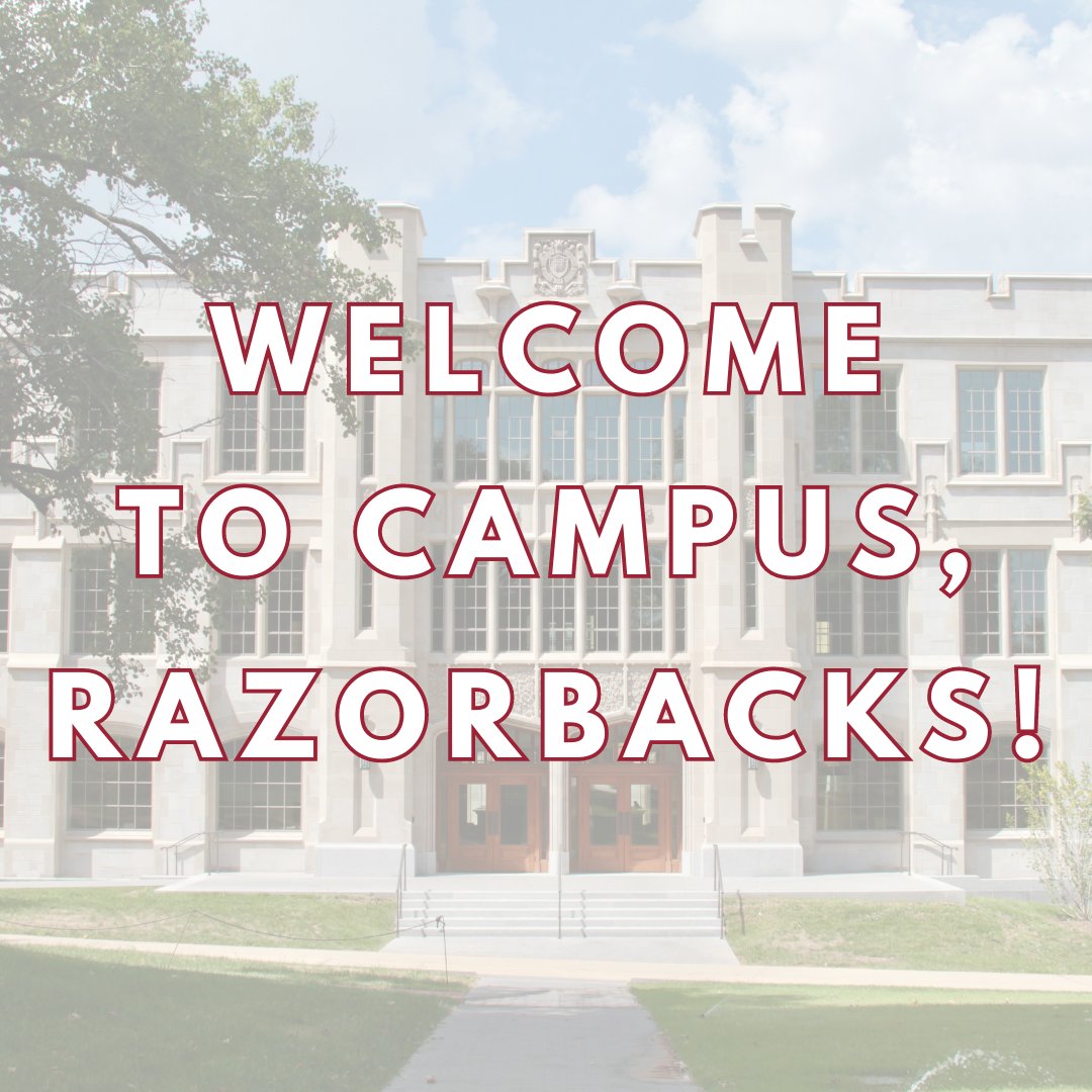 uarksuccess's tweet photo. We’re so glad it’s the first day of class! Happy Fall 2023 and welcome to campus!

#UARK #SuccessHappensHere https://t.co/H1ETWBZbsV