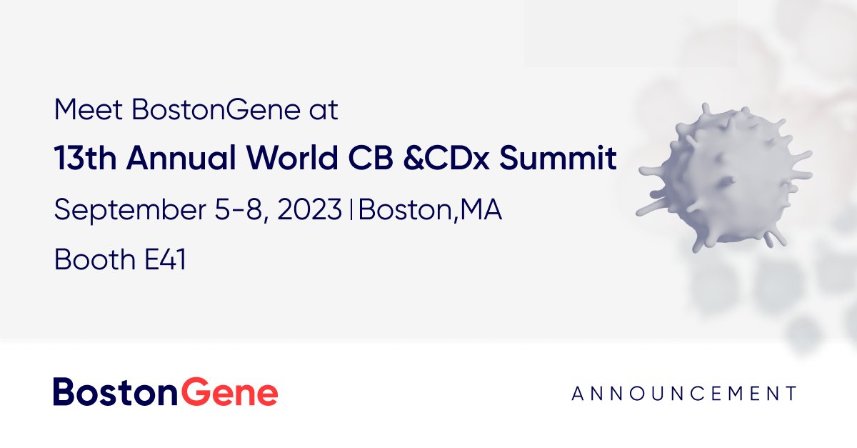 BostonGeneCorp's tweet photo. Attending #WorldCDx? Meet us at booth #E41 and hear how our cloud-based solutions, #bioinformatics capabilities, analytical tools, and advanced #ngs sequencing offer a powerful platform for integrated analysis of the #patient and their #tumor. https://t.co/CxkACaw1HA
