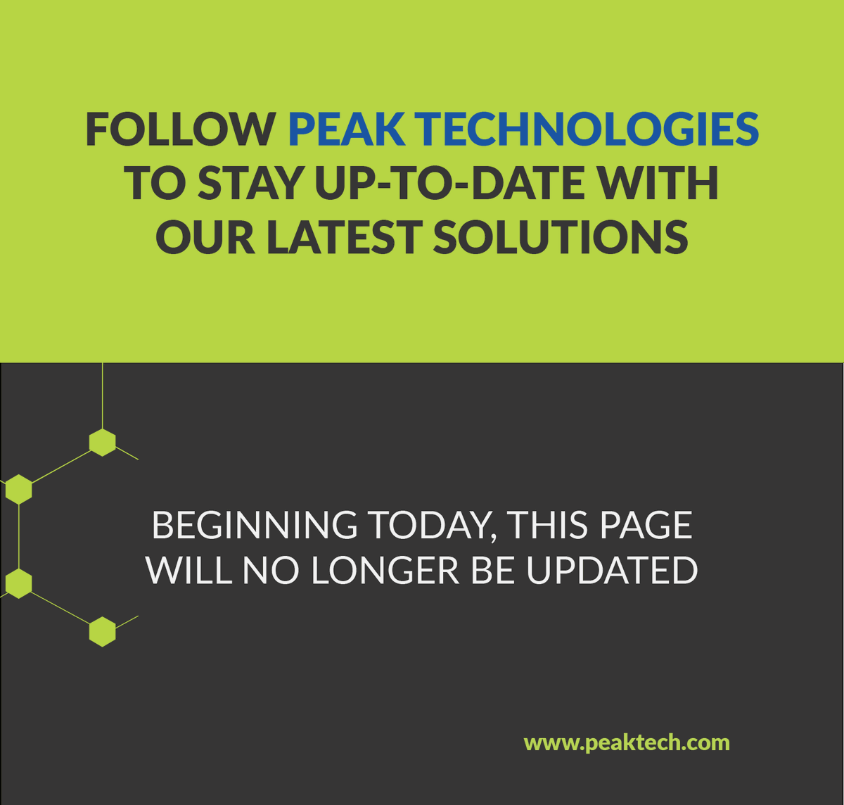 Supply Chain Services is now <a href="/PeakTechNA/">Peak Technologies</a>. Starting today,  this page will no longer be updated. Find the latest on Peak Solutions,  Industry trends and more on our Peak Technologies page.