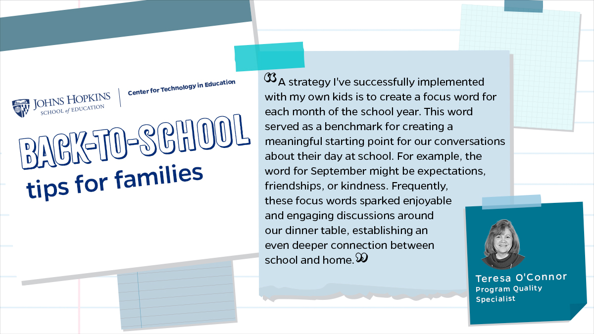 “With my own kids, I create a focus each month during the school year. This word served as a benchmark for igniting engaging discussions and creating a meaningful starting point for our conversations about their day at school.” #backtoschool