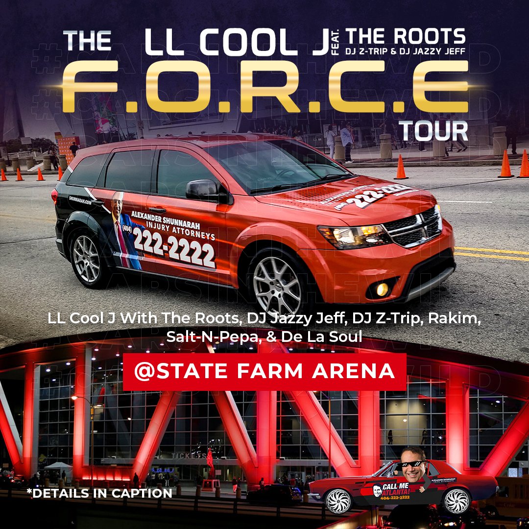 See you TONIGHT! 🔥 @LLCoolJ #RocktheBellsFestival @statefarmarena

Stay tuned to see our ATM Winner experience!

And if you need me, you know what to do:

📢 Call Me, Atlanta! 📢
☎ 404-222-2222
🌐 callmeatlanta.com

⚖ Alexander Shunnarah Trial Attorneys
📍 Atlanta, GA