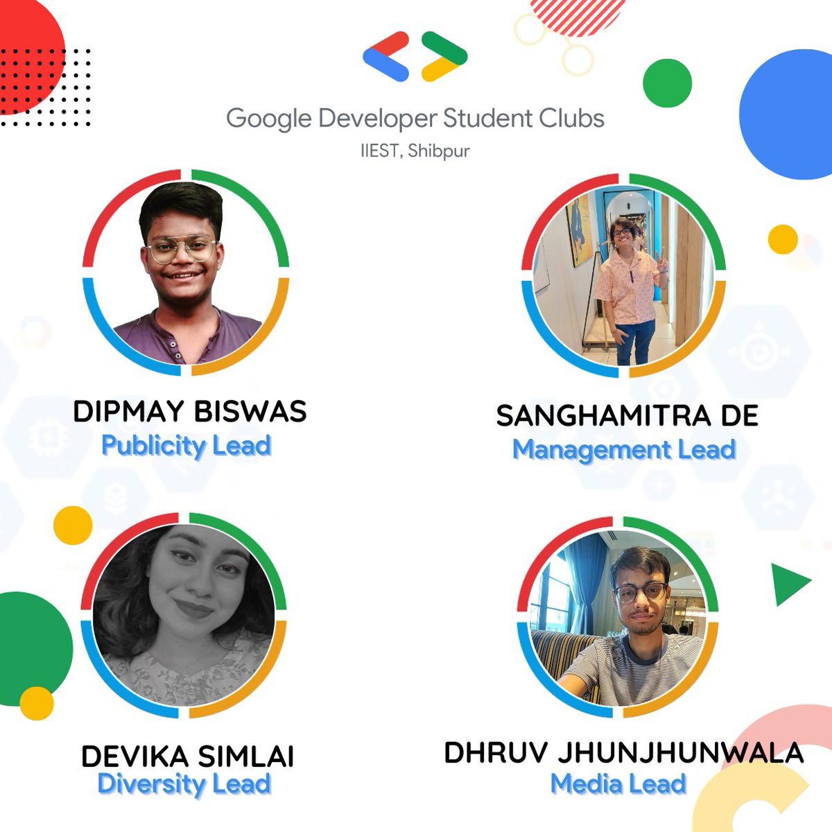 dsciiest's tweet photo. 🌟 Delighted to introduce the brilliant minds of GDSC IIEST!

👩‍💼 Lead: @philomath128 
🕺 Co-Lead: @RishabDugar5

Together they are sculpting innovation and paving the tech future
🚀 #GDSCIIEST #TechTrailblazers https://t.co/3LygtAcgvh