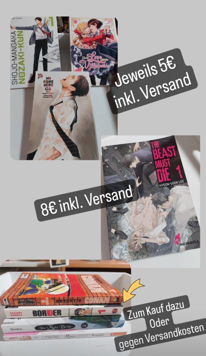 Lui_nchen's tweet photo. Ich versuche nochmal mein Glück mit dem #MangaVerkauf
Hab jetzt direkt Preise inkl. Versandkosten dazu geschrieben. 
Vllt finden sie ja jetzt ein neues Zuhause.
Wenn ihr mehr sehen wollt bzgl Bilder, schreibt mir einfach😁
#MangaFlohmarkt https://t.co/WtMZcJc7vM