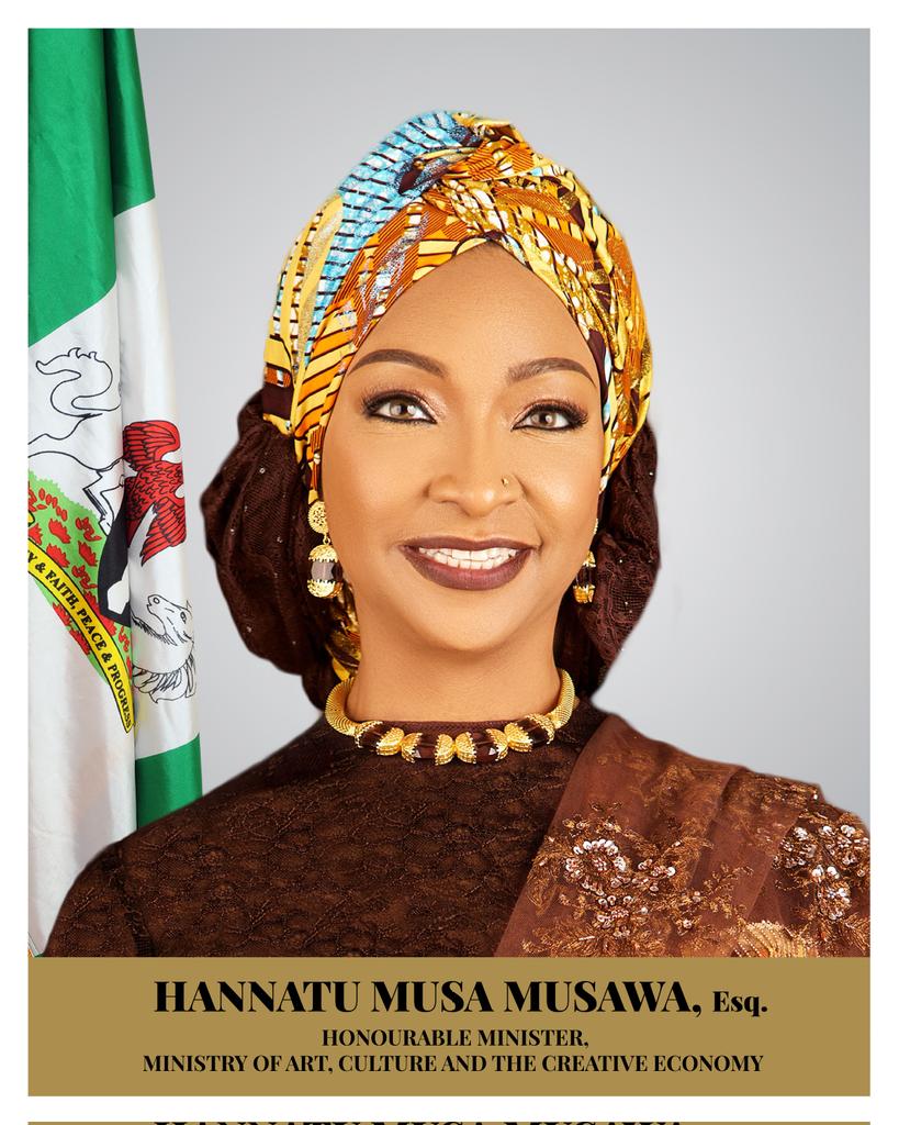 HBMayana_'s tweet photo. Official portrait for the Honourable Minister for Art, Culture and Creative Economy, Barr. Hannatu Musa Musawa. https://t.co/b1PWNBiSN2