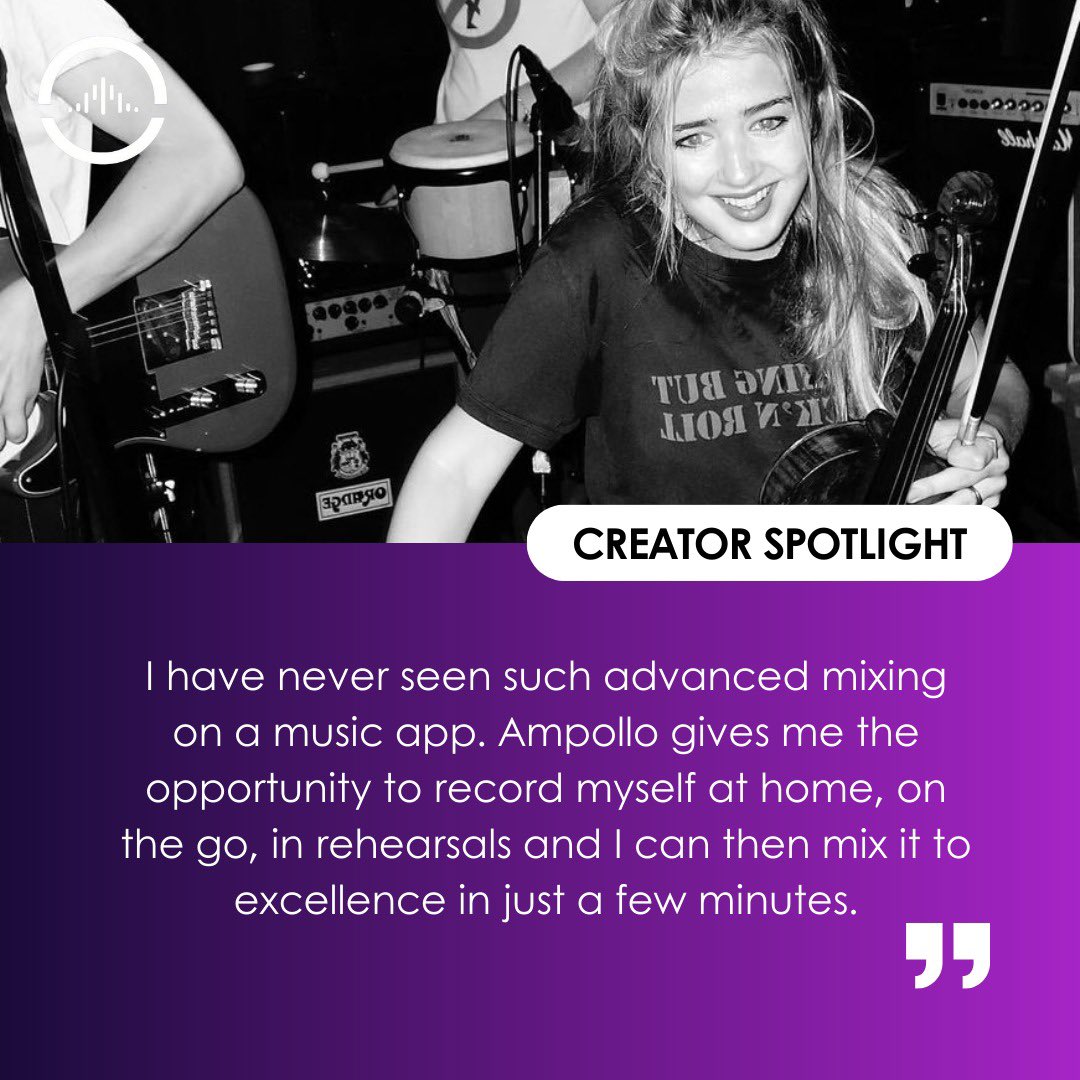 ampollo_music's tweet photo. Big ❤️ Clio for sharing your thoughts 

What are you loving about the AMPOLLO app? 
👇👇👇

#ampollo #musician #ampollocommunity #newmusic #upcomingartist https://t.co/VRyiMGZiUb