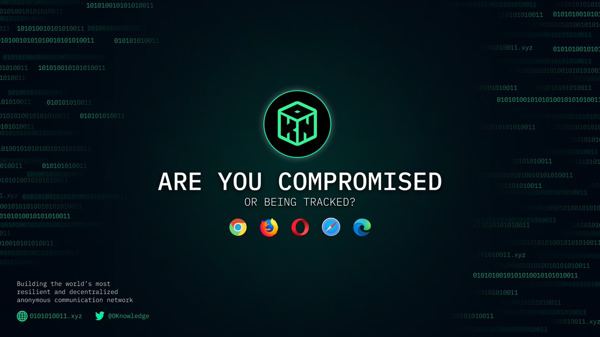 Whether you are surfing the web or sending personal emails, you are being tracked👁️

No matter what you do to protect yourself, some of your information is still at risk. 

#0KN is here to protect your privacy. With our network you’ll be able to do everything fully anonymously🥷